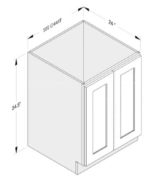 Cab-Tec Shaker Naval Kitchen Cabinet - SN-B24FH