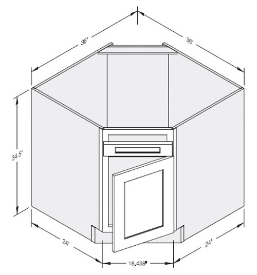 Cab-Tec Shaker Naval Kitchen Cabinet - SN-CSB36