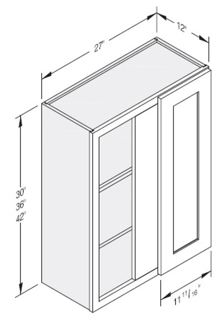 Cab-Tec Shaker Grey Kitchen Cabinet - SG-WBL2736