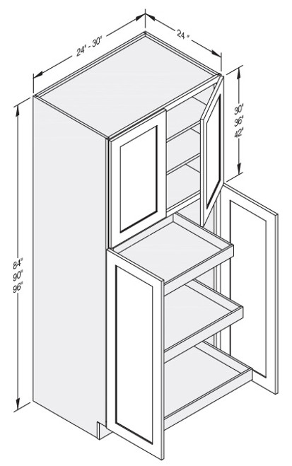 Cab-Tec Shaker Grey Kitchen Cabinet - SG-WP2496