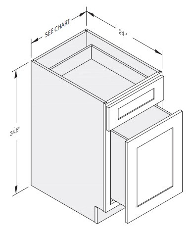 Cab-Tec Shaker Caramel Kitchen Cabinet - SC-BWB18