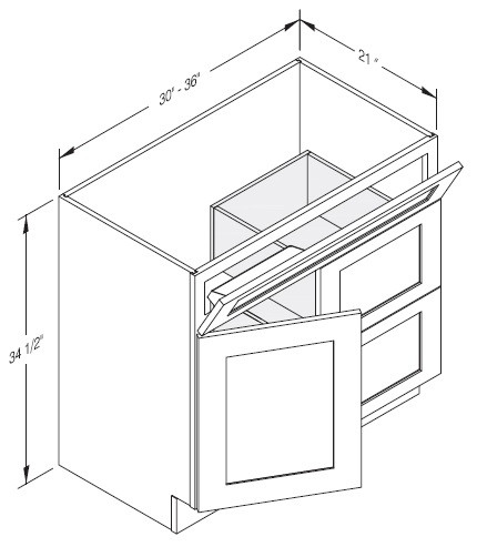 Cab-Tec Shaker Caramel Bath Cabinet - SC-VSD3621R