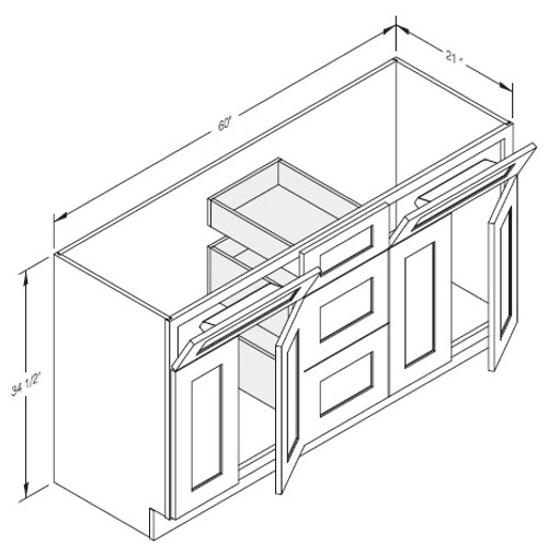 Cab-Tec Shaker Caramel Bath Cabinet - SC-VCD6021