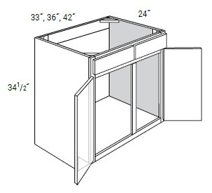 JSI Cabinetry Dover Charcoal Kitchen Cabinet - SB36-KD-CC