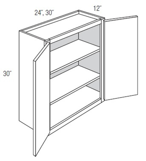 JSI Cabinetry Dover Charcoal Kitchen Cabinet - W3036B-KD-CC