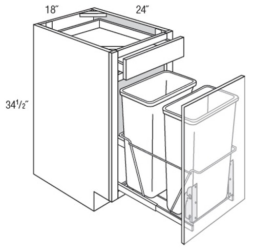 JSI Cabinetry Dover Greige Kitchen Cabinet - B18TR-DMK-KD-GG