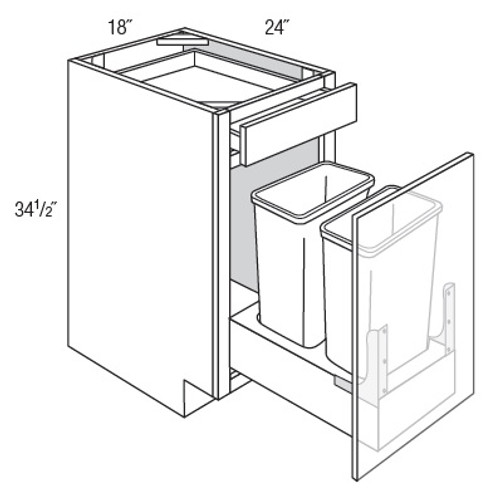 JSI Cabinetry Dover Greige Kitchen Cabinet - B18SFTTR-KD-GG