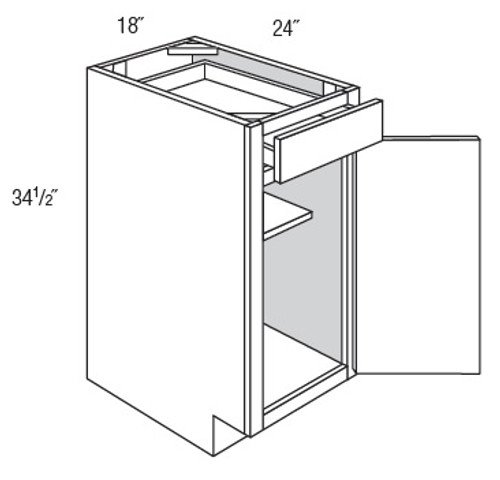 JSI Cabinetry Dover Light Gray Kitchen Cabinet - B18-KD-LG