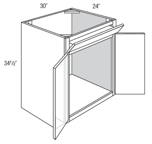 JSI Cabinetry Dover Light Gray Kitchen Cabinet - SB30B-1TILT-KD-LG