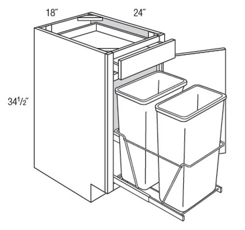 JSI Cabinetry Dover White Kitchen Cabinet - B18TR-KD-WD