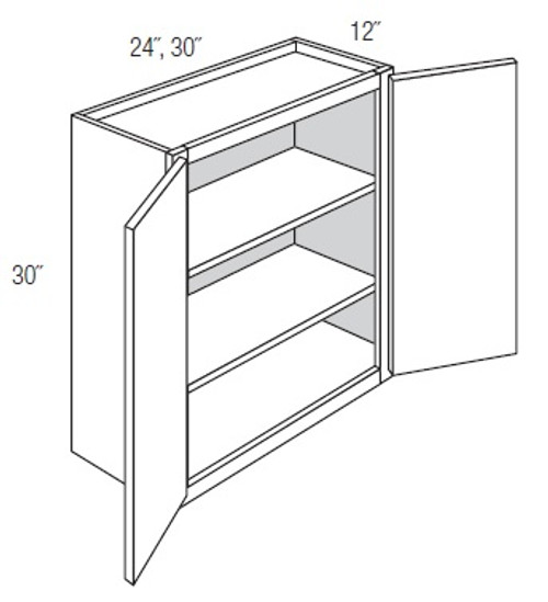 JSI Cabinetry Essex Dark Gray Kitchen Cabinet - W3030B-KE-DG