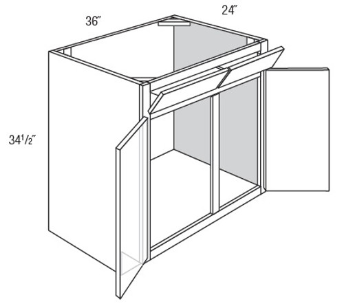 JSI Cabinetry Trenton Slab Sage Kitchen Cabinet - SB36-2TILT-KTS-SA