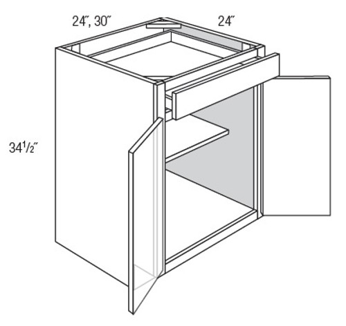 JSI Cabinetry Trenton Slab Light Gray Kitchen Cabinet - B30B-KTS-LG