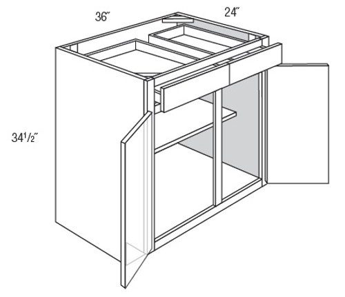 JSI Cabinetry Trenton Recessed Charcoal Kitchen Cabinet - B36-KTM-CC