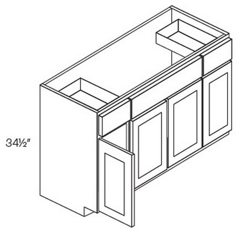 CNC Cabinetry Luxor White Bath Cabinet - VB48