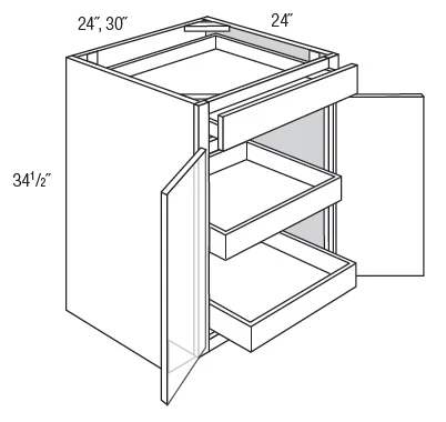JSI Cabinetry Yarmouth Raised Greige Kitchen Cabinet - B30BRT-KYM-GG