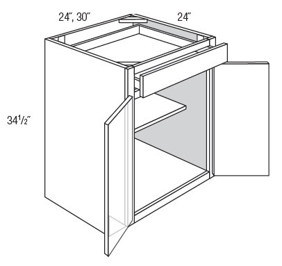JSI Cabinetry Trenton Recessed Kitchen Cabinet - B30B-KTM-IT
