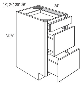 JSI Cabinetry Trenton Recessed Kitchen Cabinet - DB36-KTM-IT