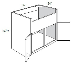 JSI Cabinetry Essex Truffle Kitchen Cabinet - FSB36-ET