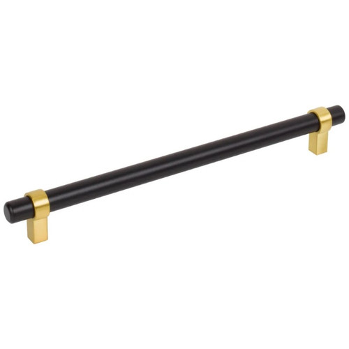 Elements Collection - 224 mm Center-to-Center Matte Black With Brushed Gold Key Grande Cabinet Bar Pull - 5224MBBG