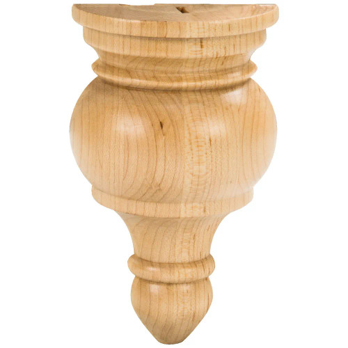 Hardware Resources - TF250RW - Transition Finial for use with 2-1/2" Moulidng - Rubberwood