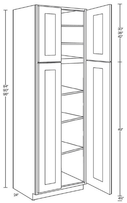 CNC Cabinetry Luxor Misty Grey Kitchen Cabinet - UC2424-90