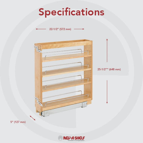 Rev-A-Shelf - 448-BC-5C - 5" Base Cabinet Organizer