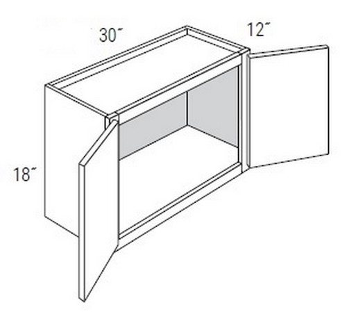 JSI Cabinetry Amesbury White Slab Kitchen Cabinet - W3018B-AW