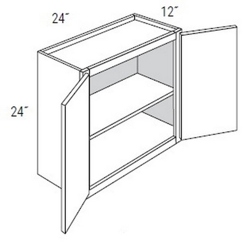 JSI Cabinetry Amesbury White Slab Kitchen Cabinet - W2424B-AW