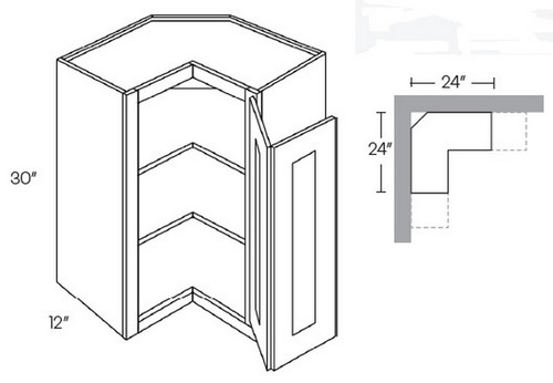 CNC Cabinetry Elegant White Kitchen Cabinet - WSQ2430