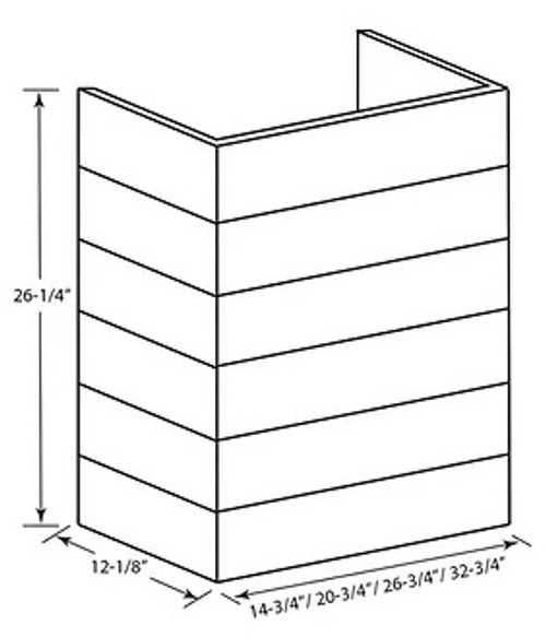 Castlewood - SY-WCSLRX-30-WH - 26-1/4" High Trimable Rustic Shiplap Chimney Extension - White