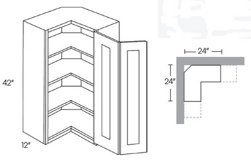 CNC Cabinetry Elegant White Kitchen Cabinet - WSQ2442