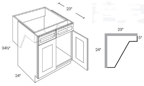 CNC Cabinetry Elegant White Kitchen Cabinet - SB36-HR