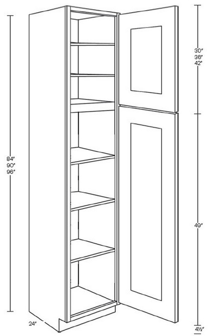 CNC Cabinetry Elegant White Kitchen Cabinet - UC1824-84