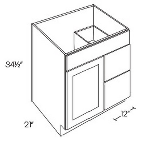 CNC Cabinetry Elegant White Bath Cabinet - V3021D