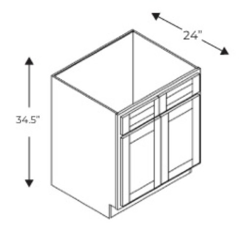 Blue Valley Honey Wheat Shaker Kitchen Cabinet - HWS-SB36