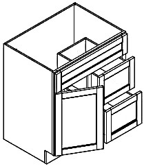 Jarlin Cabinetry - Vanity Sink Base Cabinet - FA3021DL - Weston Shaker