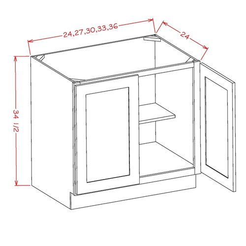 U.S. Cabinet Depot - Oxford White - Double Full Height Door Base Cabinet - OW-B36FH