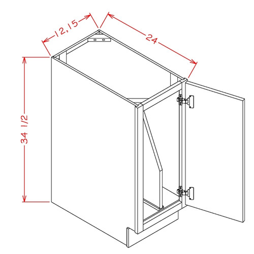 U.S. Cabinet Depot - Oxford White - Full Height Tray Divider Base Cabinet - OW-B18FHTD