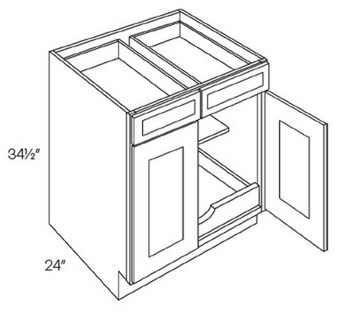 CNC Cabinetry Elegant White Kitchen Cabinet - B42-POS1