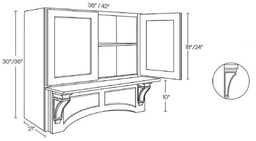 CNC Cabinetry Elegant White Kitchen Cabinet - WACC3636