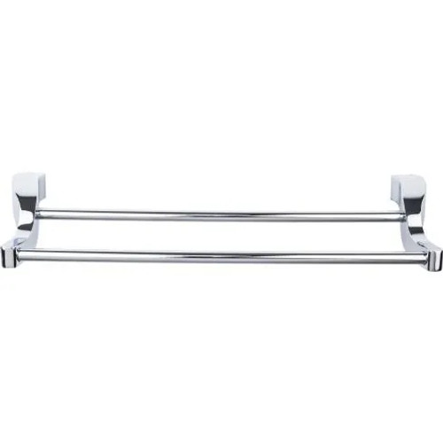 Top Knobs - Aqua Bath Collection - Aqua Double 31 1/4" Wall Mounted Towel Bar - Polished Chrome - AQ11PC