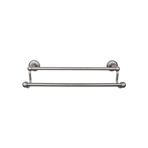 Top Knobs - Edwardian Bath Collection - Edwardian Bath 30" Double Towel Bar Plain Backplate - Antique Pewter - ED11APD