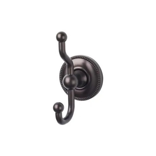 Top Knobs - Edwardian Bath Collection - Edwardian Bath Double Hook Beaded Backplate - Oil Rubbed Bronze - ED2ORBA