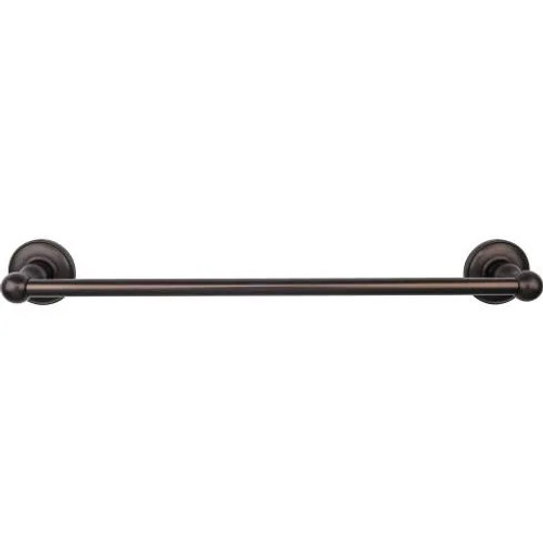 Top Knobs - Edwardian Bath Collection - Edwardian Bath 18" Single Towel Bar Plain Backplate - Antique Pewter - ED6APD