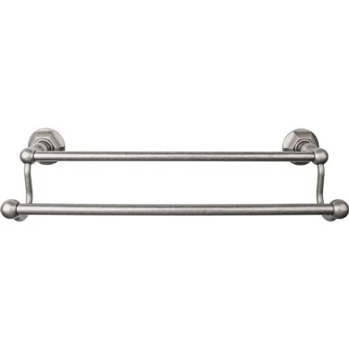 Top Knobs - Edwardian Bath Collection - Edwardian Bath 18" Double Towel Bar Hex Backplate - Antique Pewter - ED7APB