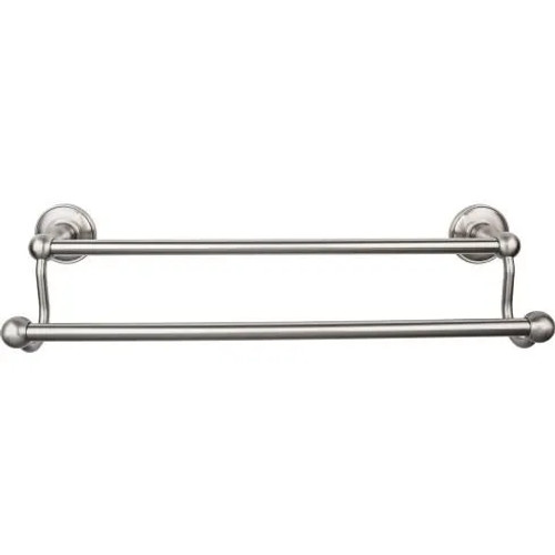 Top Knobs - Edwardian Bath Collection - Edwardian Bath 18" Double Towel Bar Plain Backplate - Brushed Satin Nickel - ED7BSND