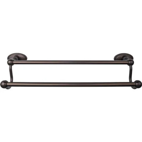 Top Knobs - Edwardian Bath Collection - Edwardian Bath 18" Double Towel Bar Oval Backplate - Oil Rubbed Bronze - ED7ORBC