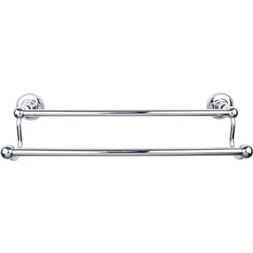 Top Knobs - Edwardian Bath Collection - Edwardian Bath 18" Double Towel Bar Beaded Backplate - Polished Chrome - ED7PCA