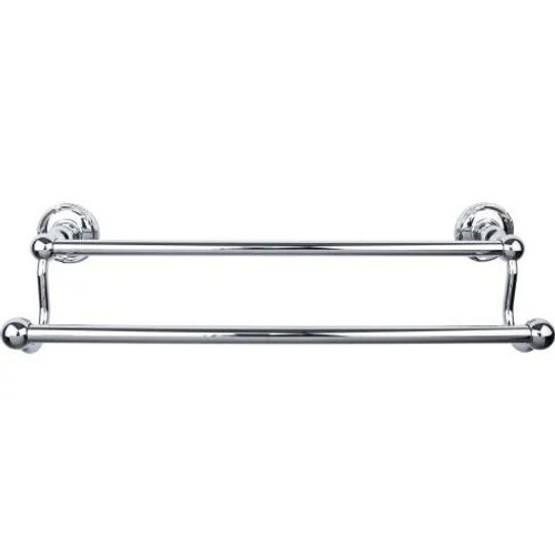 Top Knobs - Edwardian Bath Collection - Edwardian Bath 18" Double Towel Bar Ribbon Backplate - Polished Chrome - ED7PCE